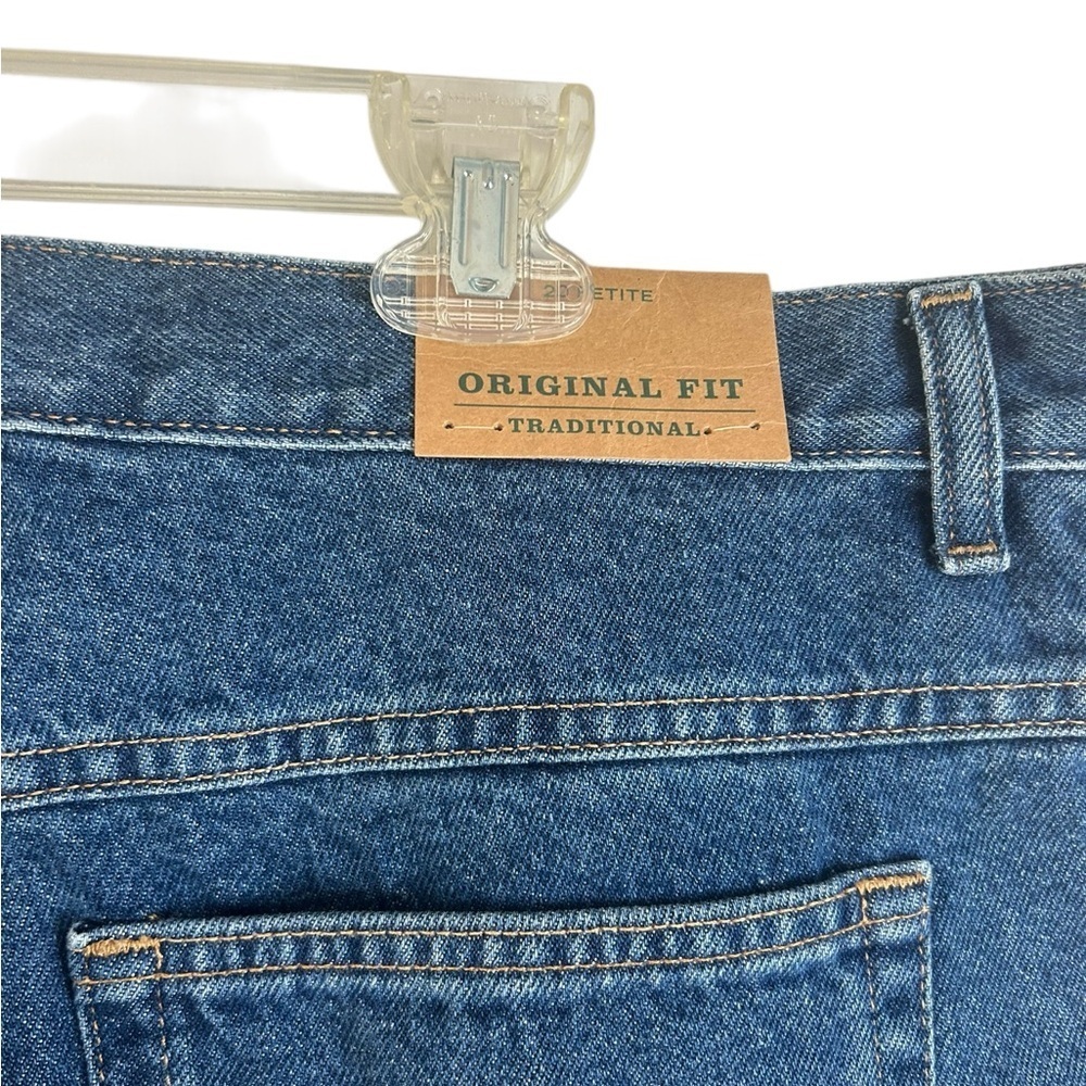 L.L. Bean Medium Wash Original Fit Traditional Denim Blue Jeans Womens 20P NWT - Picture 8 of 13
